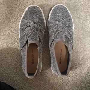 Slip On Silver Sparkle Shoes